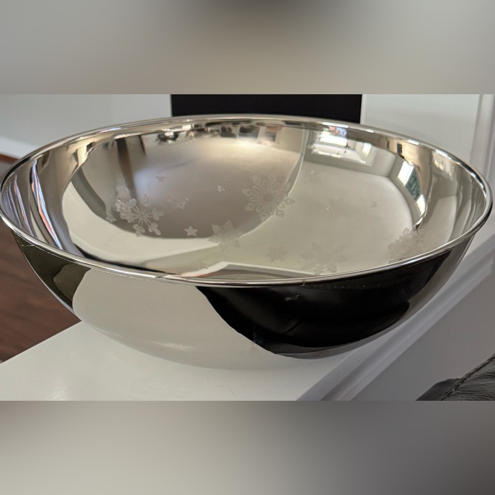 Gorham Silver Decorative Bowl with Etched Snowflakes